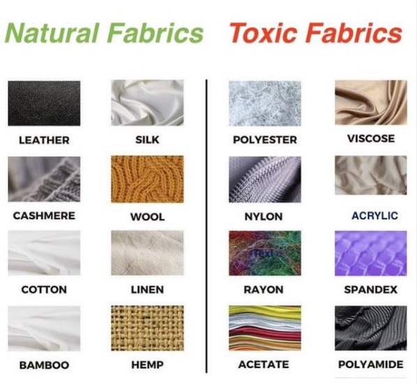 Natural fabrics like cotton and linen
