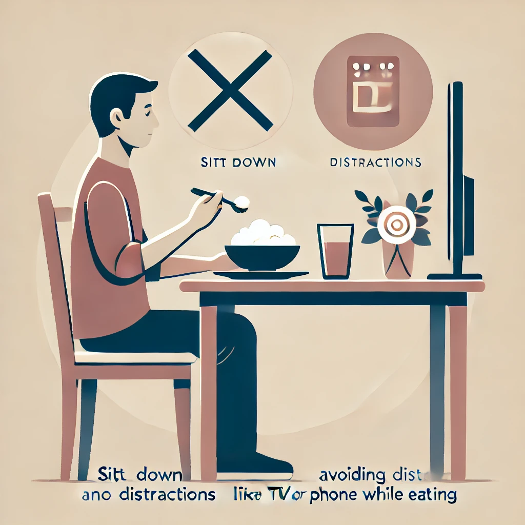Sit down and avoid distractions